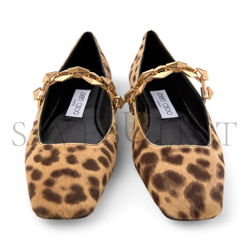 ji*y ch* Di*m*nd tilda flat natural leopard print pony flats Di*m*ndtildaflatlop